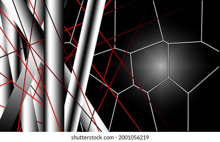 Black red white abstract mosaic background  geometric pattern and lines  3d cover  frame  wallpaper
