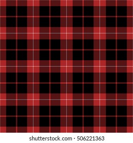 Black, Red And White Plaid Seamless Pattern