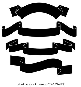 Black Ribbon Banners Including Circular Logos Stock Vector (Royalty ...