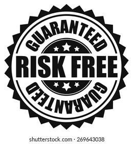 Black Risk Free Guaranteed Sticker, Tag, Sign, Icon, Label Isolated On White