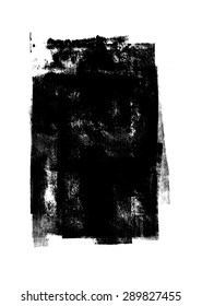 Black Rolled Ink Texture On White Background