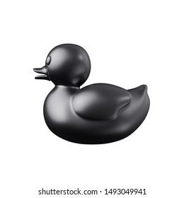 Black Rubber Duck Isolated On White Stock Illustration 1493049941 ...