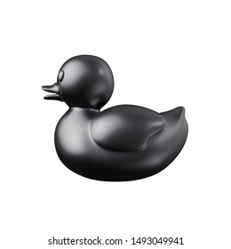 Black Rubber Duck Isolated On White Stock Illustration 1493049941