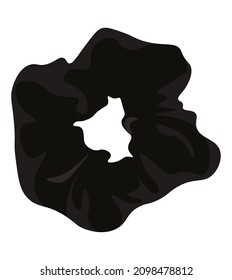 Black Scrunchie Illustration on White Background for Logo, Icons, and Element.