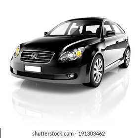 Black Sedan 3D Car