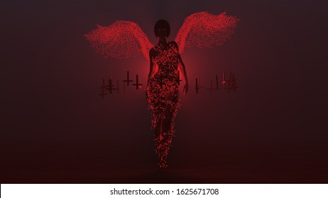 Black Seductive Devil Vampire Wings Formed Stock Illustration ...