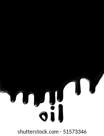 Black Shiny Dripping Oil With Text