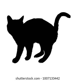 Isolated Black Silhouette Cat Standing Stock Illustration 776860225