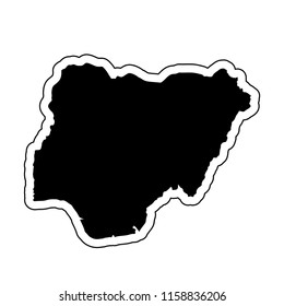 Black Silhouette Country Nigeria Contour Line Stock Illustration 1161309151