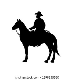 Horseback Cowboy Cowgirl Man Woman Riding Stock Vector (royalty Free 