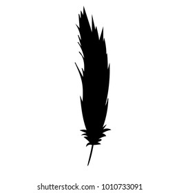 Black Silhouette Feather Stock Illustration 1010733091 | Shutterstock