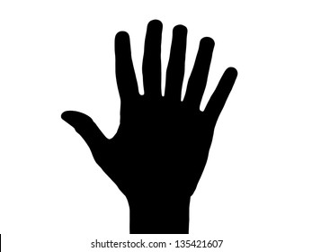 Black Silhouette Of A Hand With Six Fingers