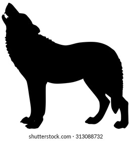 Black Silhouette Howling Wolf Stock Illustration 313088732 | Shutterstock