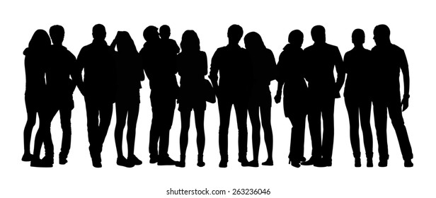 Similar Images, Stock Photos & Vectors of Vector silhouette of a group ...