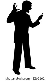 Black Silhouette Man On White Stock Illustration 1263161 | Shutterstock