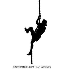 Rope Climbing Workout Isolated Vector Silhouette Stock Vector (Royalty ...