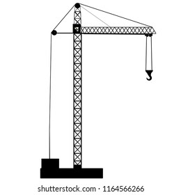 Black Silhouette Tower Crane 3d Rendering Stock Illustration 1164566266 ...