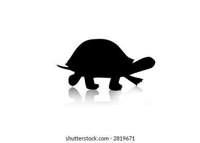Black silhouette of turtle,shape