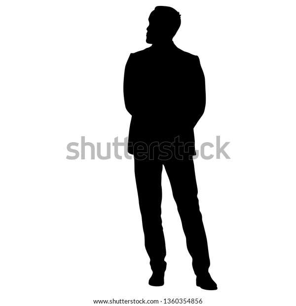 白い背景に歩く男性の黒いシルエット のイラスト素材 白い背景に歩く男性の黒いシルエット のイラスト素材