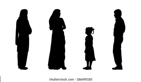 silhouette indian woman images stock photos vectors shutterstock https www shutterstock com image illustration black silhouettes indian man women little 186690185