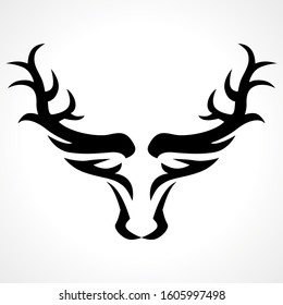 Black Simple Deer Horn Art Stock Illustration 1605997498 | Shutterstock