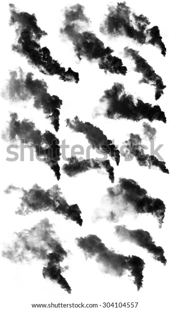 白い背景に黒い煙 のイラスト素材