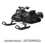 Black Snowmobile Isolated. 3D render