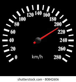 Black Speedometer Stock Illustration 217925179