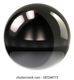 Black Sphere Isolated On White Background