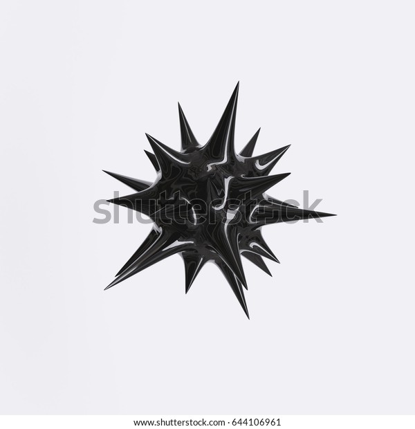 Black Spiky Plastic Ball Isolated On illustrazione stock 644106961