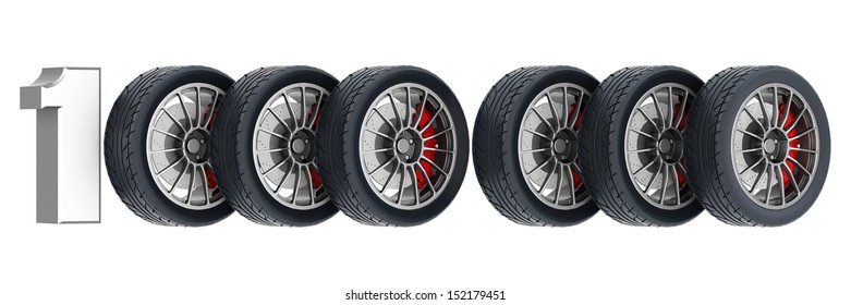 Black sports wheel on a white background - Shutterstock ID 152179451