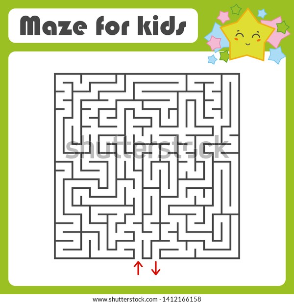 abstract square maze kids worksheets activity stock vector royalty free 1219682101 shutterstock