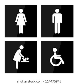 Similar Images, Stock Photos & Vectors of Black Circle Toilet Sign with ...