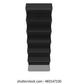 Black Up Stairs. 3d render illustration isolated on white.