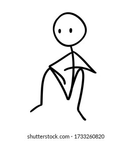 Black Stickman Minimalism Drawn On White Stock Illustration 1733260820 ...