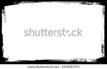 black stroke grunge border frame empty background picture template