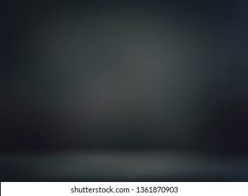 Black studio 3d illustration. Dark room background. Low light. Horror decor. Thriller interior.