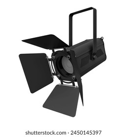 Black studio stage light angled on white. 3D Illustration