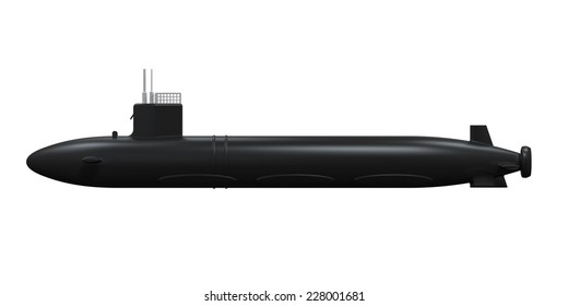 Black Submarine Isolated