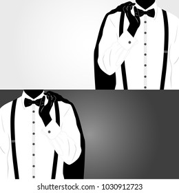 black suit bow tie on postcard stock illustration 1030912723