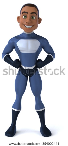 Black Superhero Stock Illustration 354002441