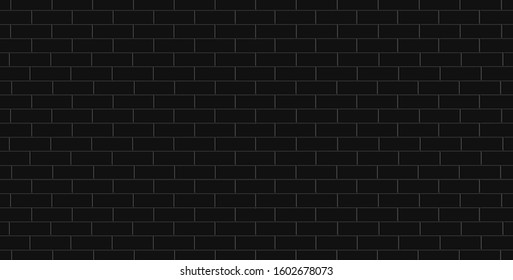 Black Surface Tile Wall Ceramic Or Brick Pattern Subway Texture For Background