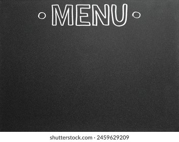 Black surface with word Menu as background. Mockup for design - Powered by Shutterstock