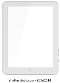 Black Tablet Pc On White Background, 3d Render.