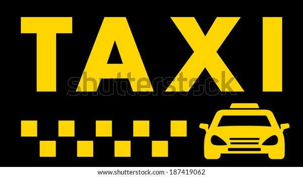 black taxi\
background with car and cab\
symbol