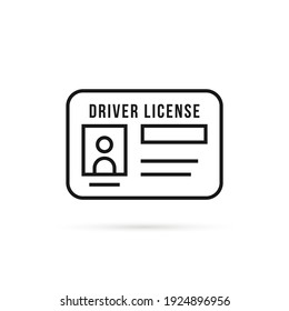 black thin line driver license icon. flat stroke style trend modern logotype graphic lineart art design isolated on white background. concept of driver s personal documents or simple id card with chip