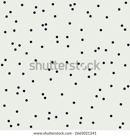 Black tiny polka dot all over print and pattern design for dress, skirt, shirt, apparel and other uses.