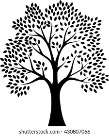 Tree Silhouette Isolated On White Background Stock Vector (Royalty Free ...