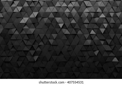 Black Triangular Abstract Background, Grunge Surface, 3d Rendering