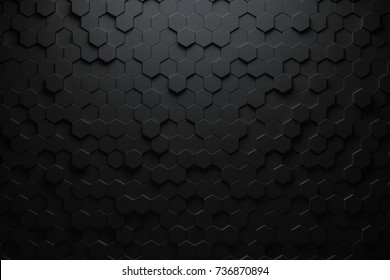 Black triangular abstract background  Grunge surface  3d Rendering